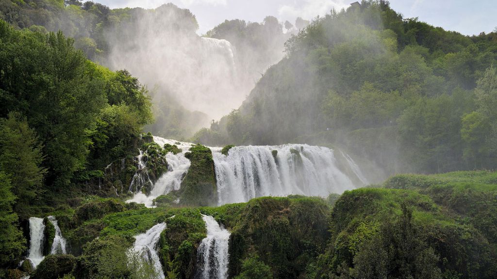 De marmore watervallen in Umbrië