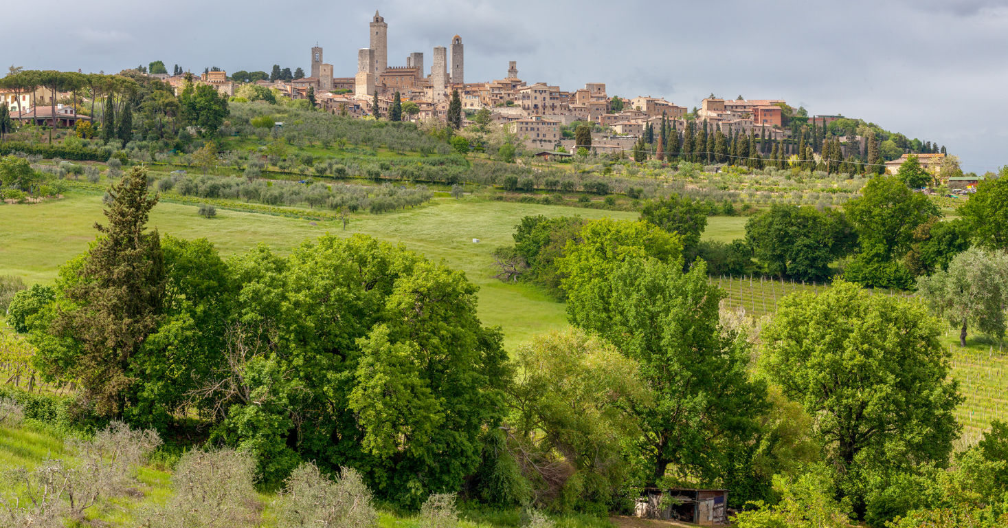 Uitzicht op San Gimignano in Toscane
