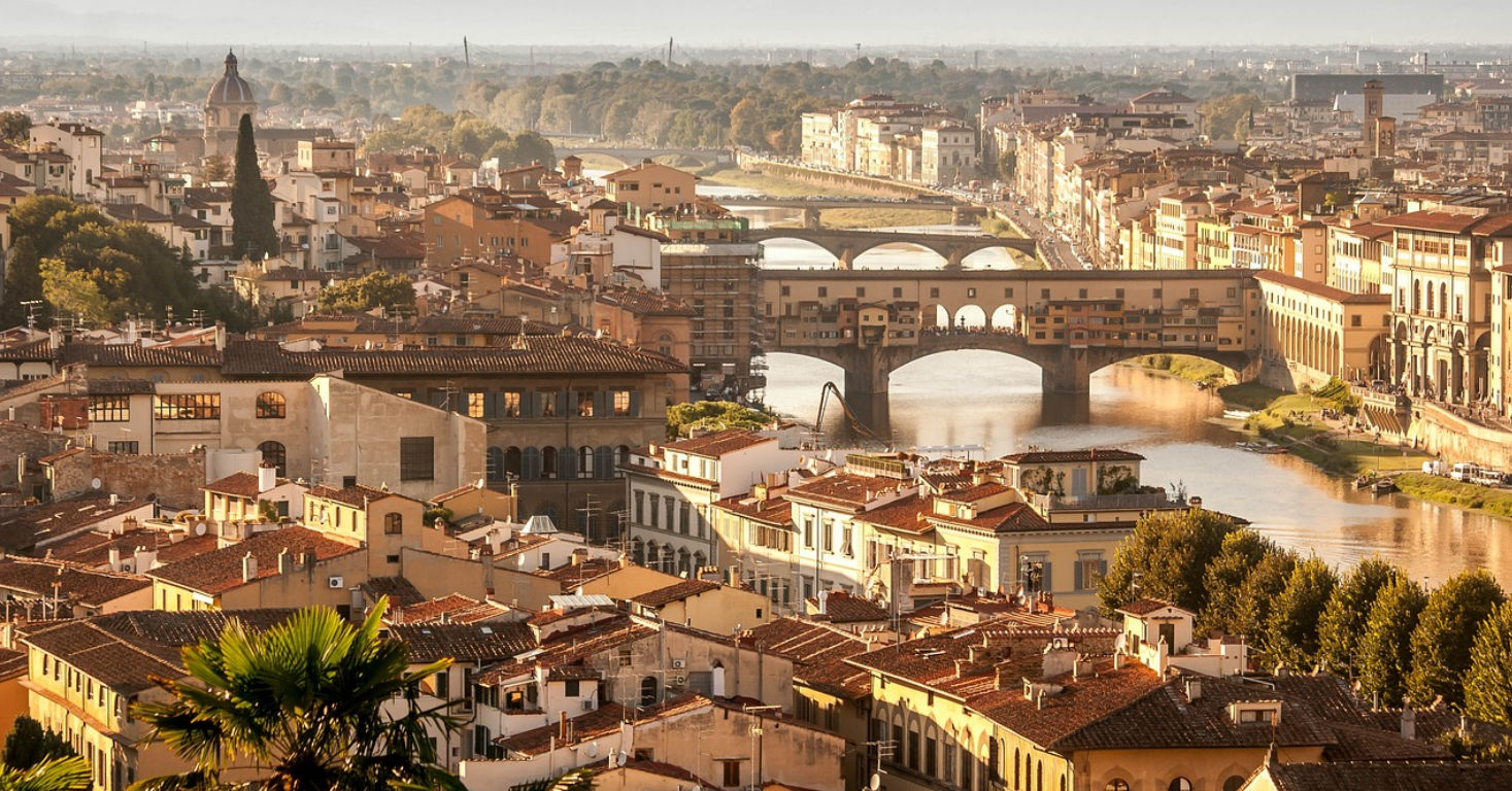 Florence en de beroemde brug Ponte Vecchio