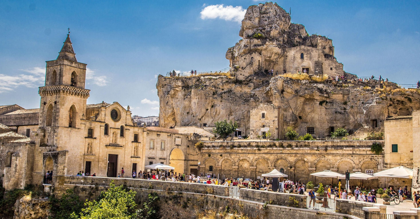 De oude stad Matera in Zuid-Italië