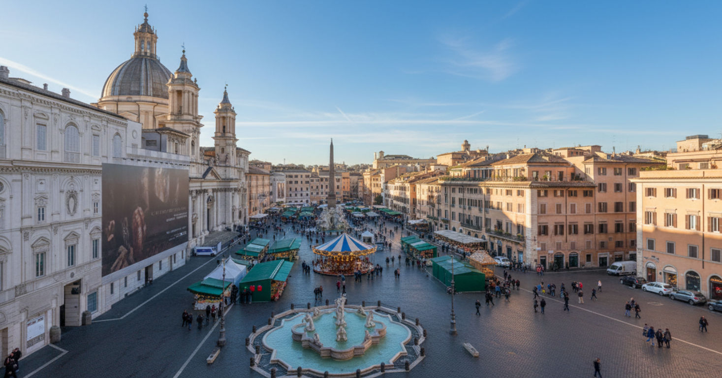 Rome in de winter, Piazza Navona